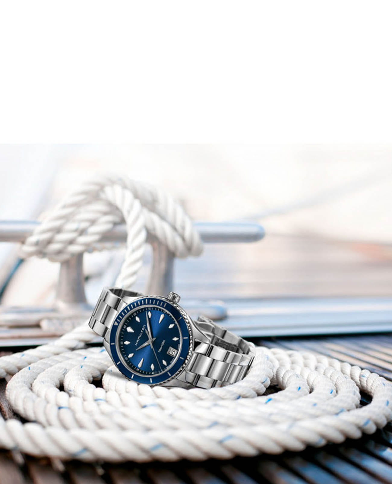 Оригинальные часы Hamilton Hamilton Jazzmaster Seaview Quartz H37451141 кварцевые калибр механизма f06.111 общий вид